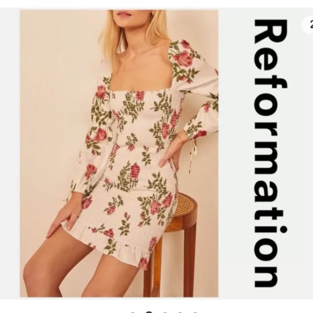 Reformation Hilary Long sleeve mini dress